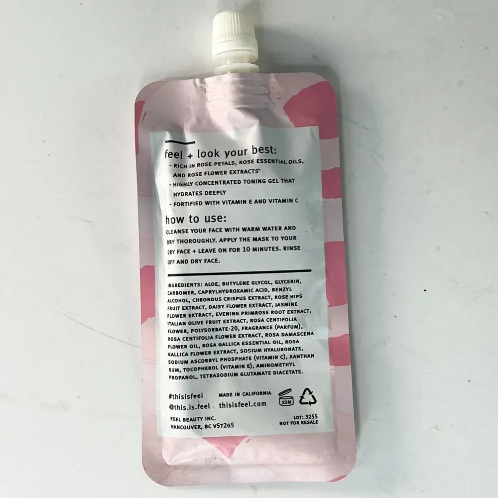 Feel Harmony Rose Petal Facial Mask Concentrate Toning Gel 1ct 1oz 28.4g New